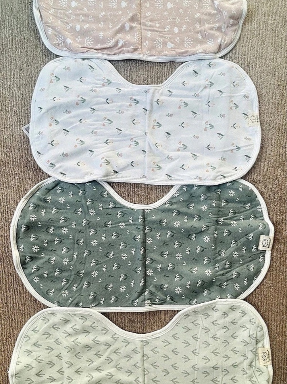 KeaBabies Burp Cloths Set Floral Organic Cotton - New